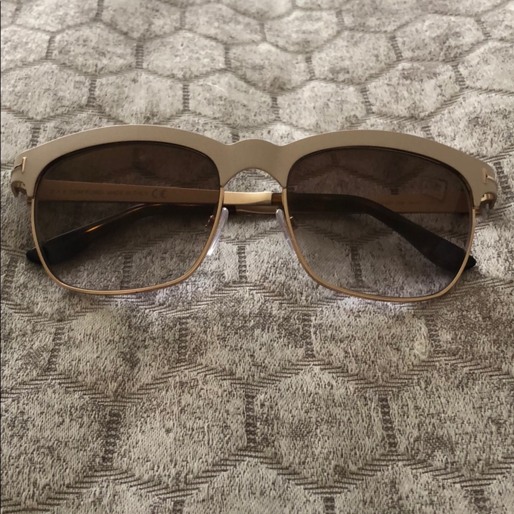 Tom Ford Sunglasses in White and Brown